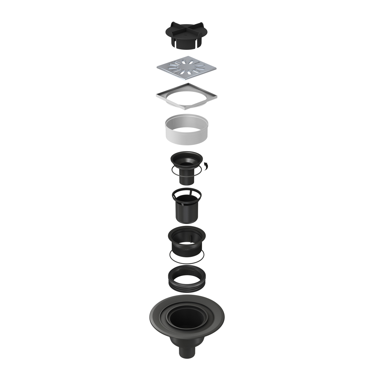 Wedi Fundo point drain vertical DN 50 square
